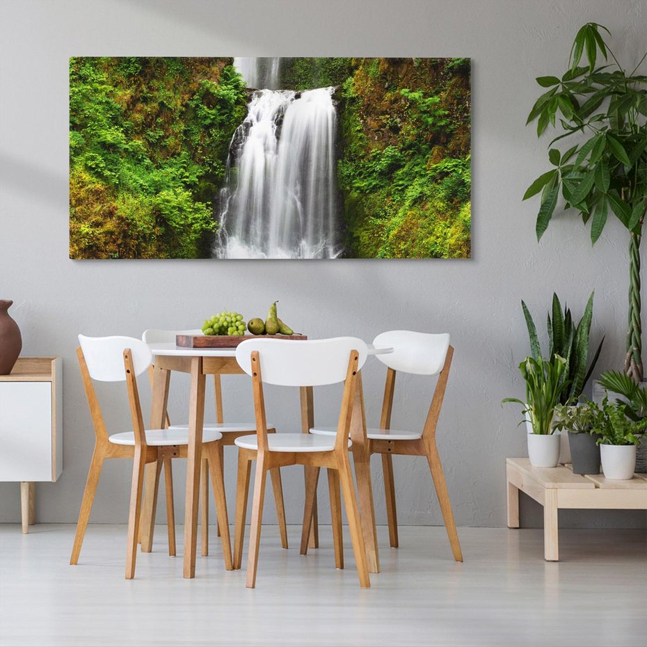 Obraz na płótnie 100x50 - Siła i Urok Natury - wodospad, las