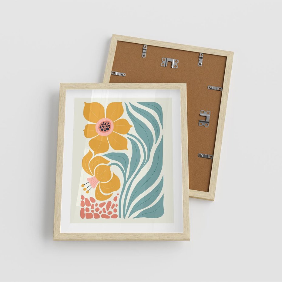 Plakat w ramie 40x50 - Pastelowa Piękność - nowoczesna sztuka, plakat - rama drewno