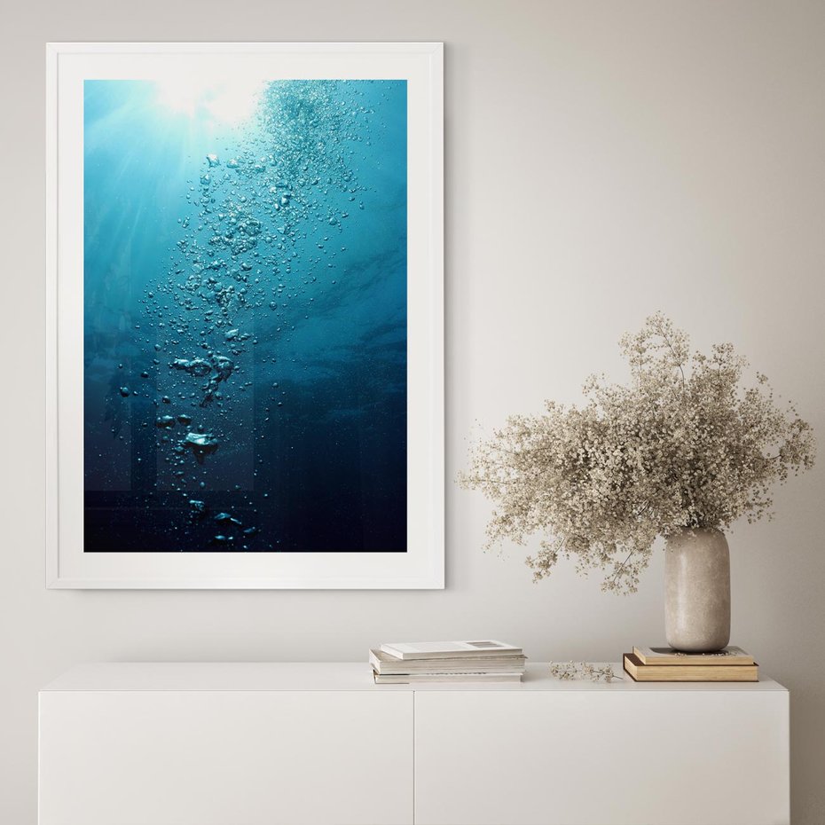 Plakat bez ramy 21x30 - Gra Bąbelków - woda, bąbelki