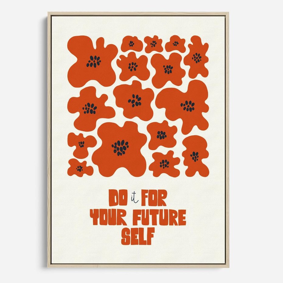 Obraz w ramie 80x120 - Taniec Kolorowych Promieni - self care, kompozycja kwiaty - rama drewno