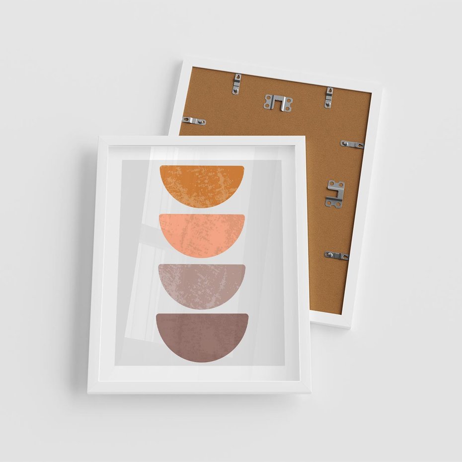 Plakat w ramie 40x50 - Minimalizm i Geometria - minimalistyczny obraz, mid-century styl - rama biała