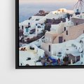 Obraz w ramie 50x50 - Biel ponad Błękitem - Santorini, białe budynki - rama czarna