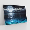 Obraz na płótnie 120x80 - Księżyc nad morzem w nocy - księżyc, noc