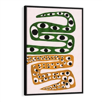 Obraz w ramie 50x70 - Mroczne Wypaczenia - abstrakcyjny obraz, dziwne kształty - rama czarna