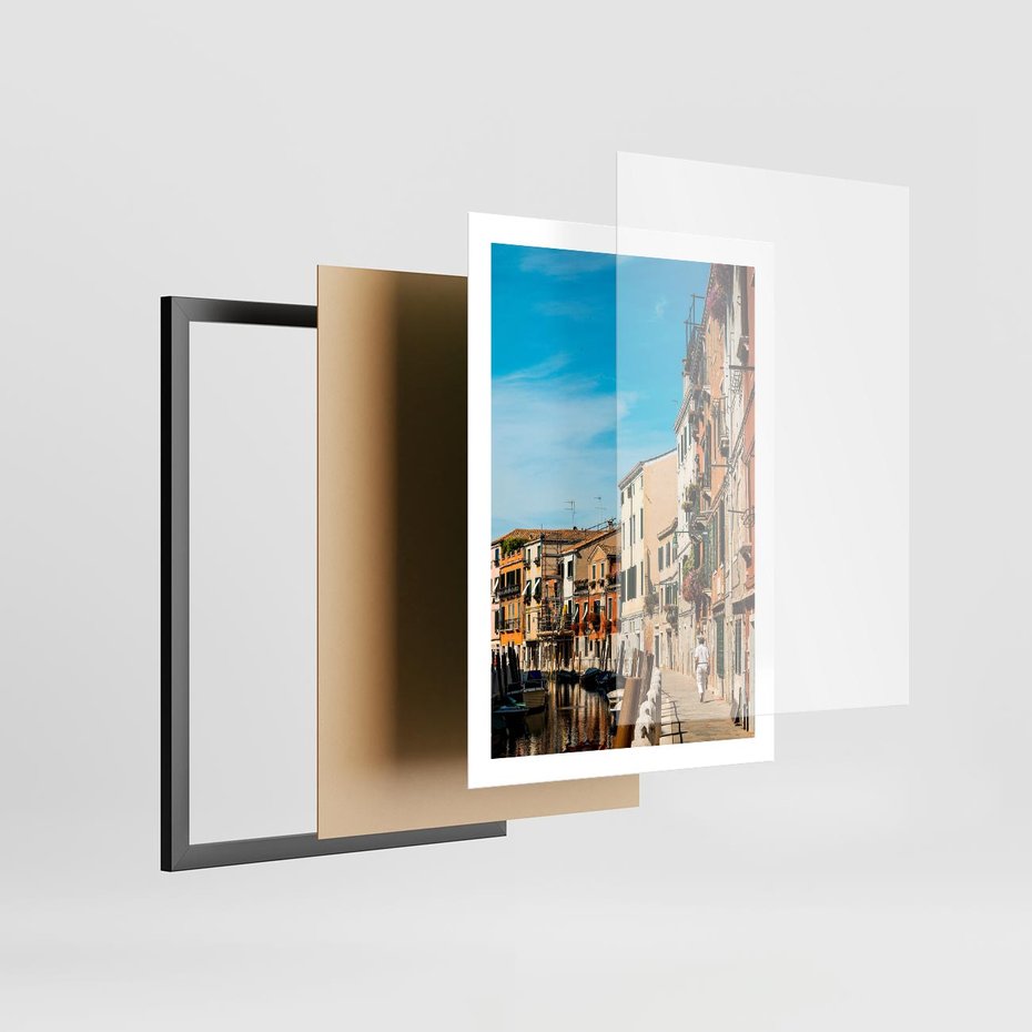 Plakat w ramie 50x70 - Magia Miejskiego Krajobrazu - uliczka, perspektywa - rama czarna