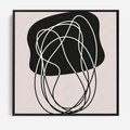 Obraz w ramie 50x50 - Abstrakcyjne Harmonie - abstrakcyjne szkicowane linie, minimalizm - rama czarna