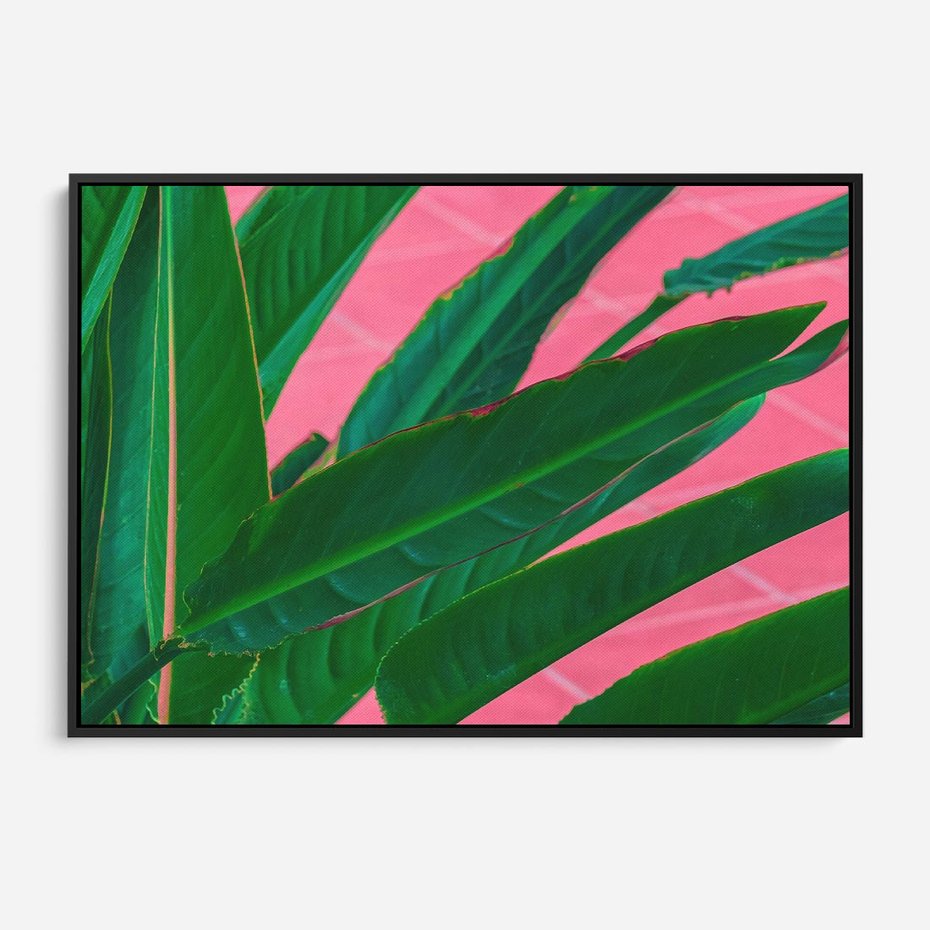 Obraz w ramie 70x50 - Odezwij się do przeszłości - liście, retro - rama czarna