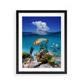 Plakat w ramie 40x50 - Podwodna rafa koralowa: kolorowy oceanowy świat - rafa, koralowa - rama czarna
