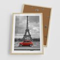 Plakat w ramie 50x70 - Paryż z wieżą Eiffla w tle - Paryż, Eiffla - rama drewno