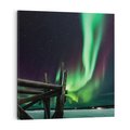 Obraz na płótnie 40x40 - Zorza polarna w tajemniczej nocnej przestrzeni - zorza, polarna