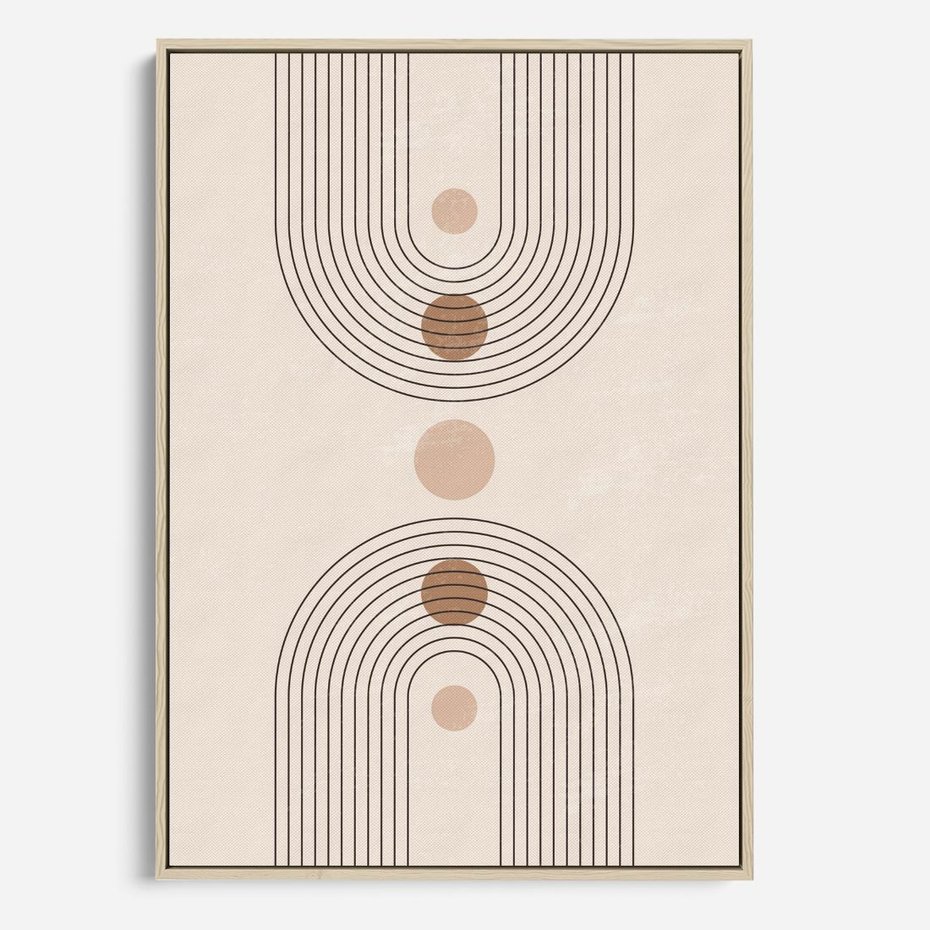 Obraz w ramie 80x120 - Zgeometryzowane Wizje - boho plakat, minimalizm - rama drewno