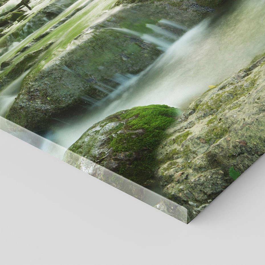 Obraz na płótnie 80x120 - Ukojenie strumienia: Spotkanie z naturą - strumyk, las