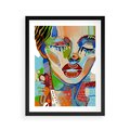 Plakat w ramie 40x50 - Kolorowe Formy - abstrakcyjny portret kobiety, twarz - rama czarna