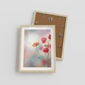 Plakat w ramie 30x40 - Urok natury - kwiaty, akwarela - rama drewno