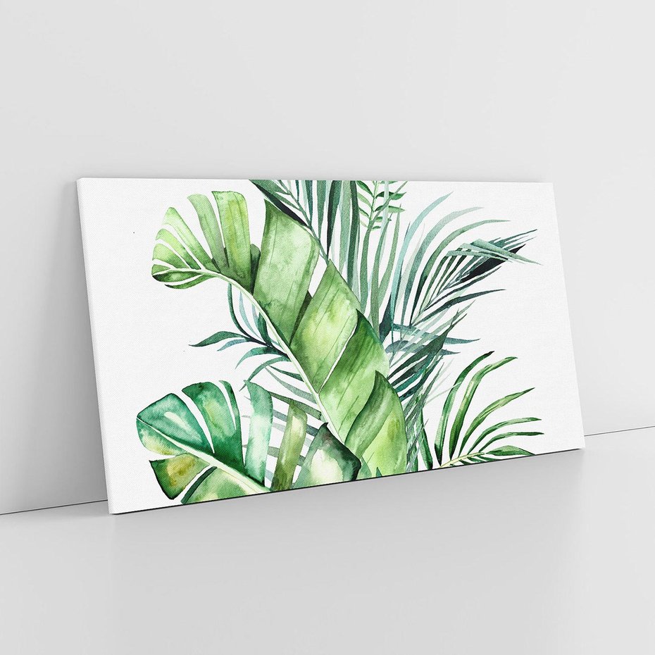 Obraz na płótnie 140x70 - Piękno Złotej Rośliny - złote, liście