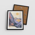 Plakat w ramie 40x50 - Ponad Szczytami - pastelowy krajobraz, nowoczesny plakat - rama czarna