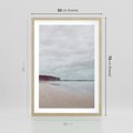 Plakat w ramie 50x70 - Mglista Plaża - plaża, mglisty krajobraz - rama drewno