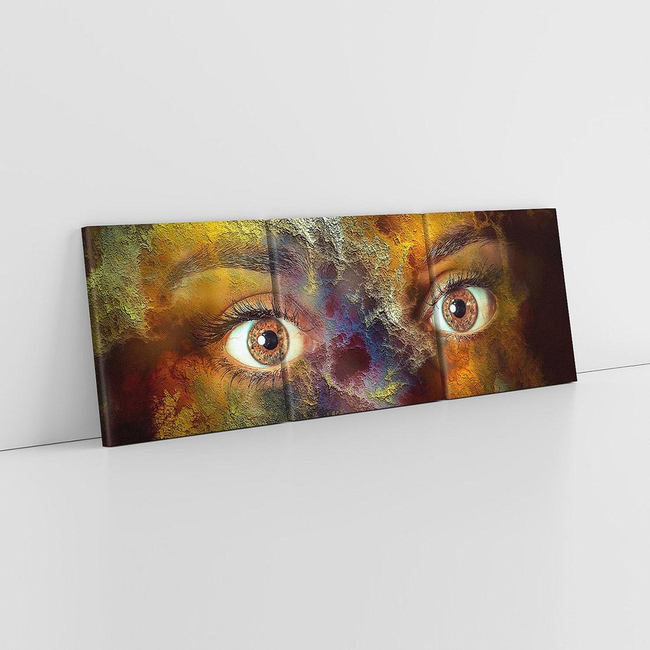 Obraz na płótnie 120x40 - Twarz w abstrakcji - twarz, abstrakcja