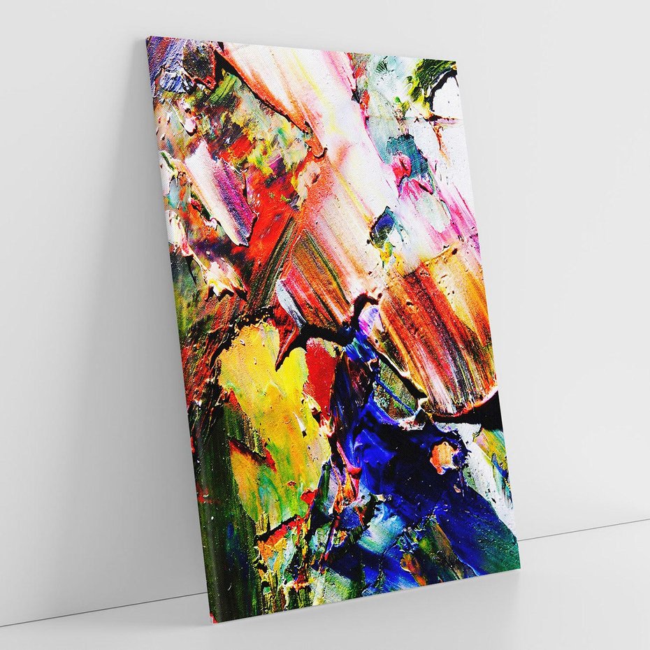 Obraz na płótnie 50x70 - Szalejące ognie kolorów - abstrakcja, farby olejne