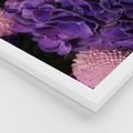 Zestaw obrazy w ramie 50x70 galeria - Fiolet, kwiaty, hortensja, wrzosy - rama biała