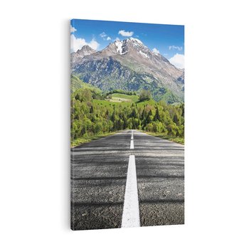 Obraz na płótnie 80x120 - Droga przez góry: podróż do przygody - droga, góry