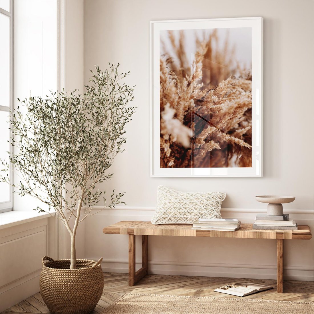 Plakat bez ramy 40x50 - Sztuka Suszonych Traw - trawa pampas, suszone trawy