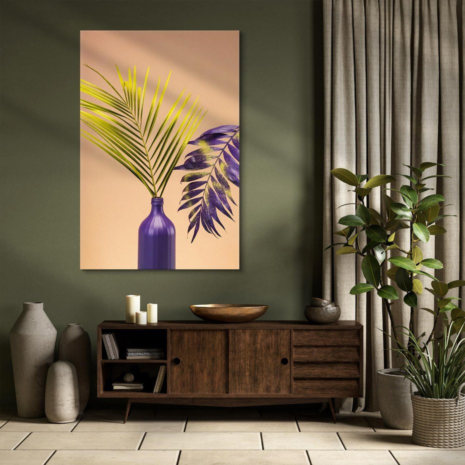 Obraz na płótnie 70x100 - Delikatne Piękno - palma, pastele