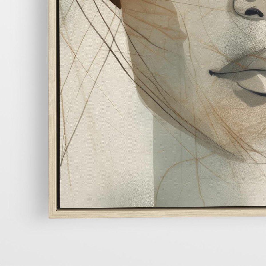 Obraz w ramie 70x50 - Tylko Zamknij Oczy - twarz kobiety, zamknięte oczy - rama drewno