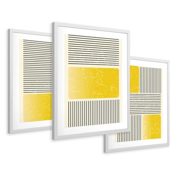 Zestaw obrazy w ramie 40x50 galeria - Symetria, graficzna, minimalizm - rama biała