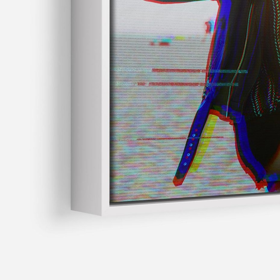 Obraz w ramie 70x50 - Taniec tęsknot - zdjęcie w stylu retro, dodane kolorowe akcenty - rama biała