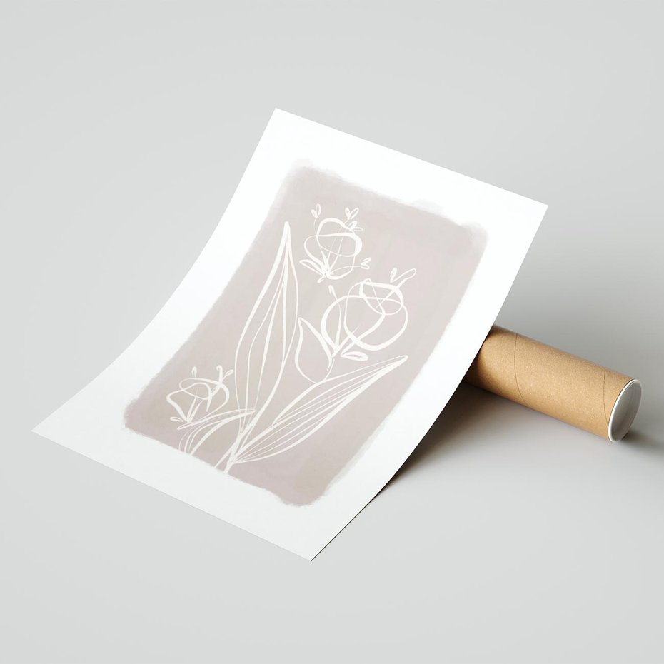 Plakat bez ramy 40x50 - Pastelowe Nastroje - nowoczesny subtelny plakat, beżowy