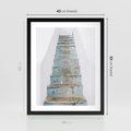 Plakat w ramie 40x50 - Niebieskie Schody Santorini - stare kamienne schody, niebieskie schody - rama czarna