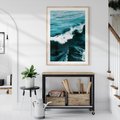 Plakat w ramie 40x50 - Wibracje Oceanu - turkusowy ocean, fale - rama drewno