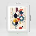 Plakat w ramie 40x50 - Rozbijające Barwne Granice - abstrakcyjna geometryczna kompozycja, koła linie - rama biała