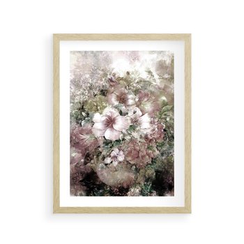 Plakat w ramie 30x40 - Piękno natury na płótnie - kwiaty, olejne - rama drewno