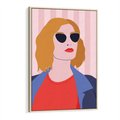 Obraz w ramie 50x70 - Kobieca Ekspresja - nowoczesny plakat, styl retro - rama drewno