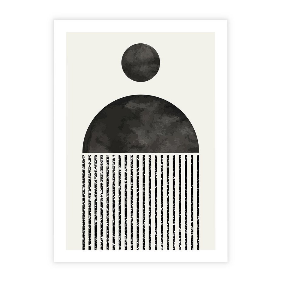 Plakat bez ramy 21x30 - Księga Wibracji - abstrakcyjne czarno białe formy, minmalizm