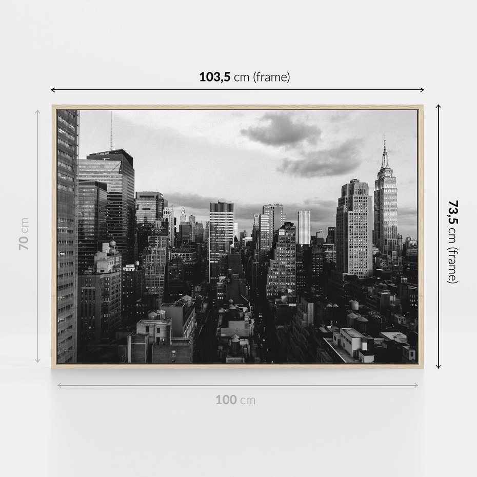 Obraz w ramie 100x70 - Wibracje Miejskiego Życia - miasto, wieżowce - rama drewno