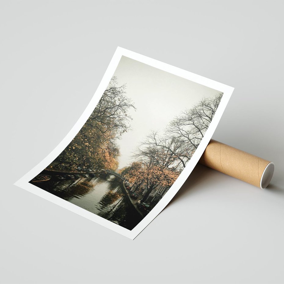 Plakat bez ramy 30x40 - Jesienne Spacerki po Holenderskich Kanałach - kanały, Holandia