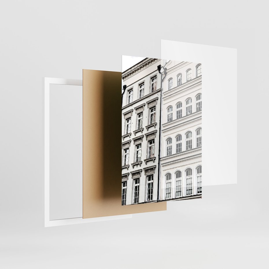 Zestaw obrazy w ramie 50x70 galeria - Typografia, podróż, miasto - rama biała