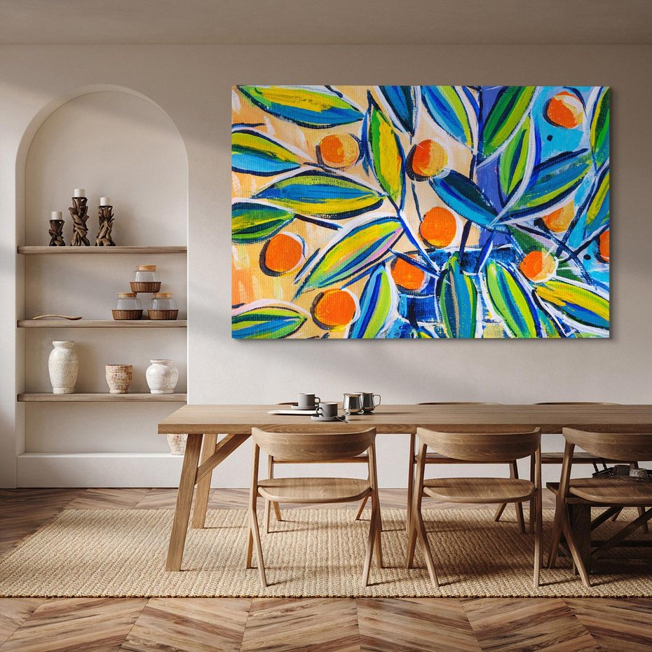 Obraz na płótnie 120x80 - Cytrusowa Abstrakcja - abstrakcja, owoce cytrusowe