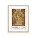 Plakat w ramie 30x40 - Mucha: Reprodukcja i Typografia na Plakacie - reprodukcja, alfons mucha - rama drewno
