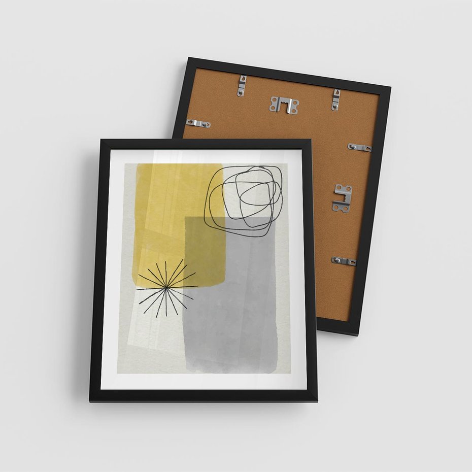 Plakat w ramie 40x50 - Rozbijające Granice Akwarel - abstrakcja, akwarelowe plamy - rama czarna