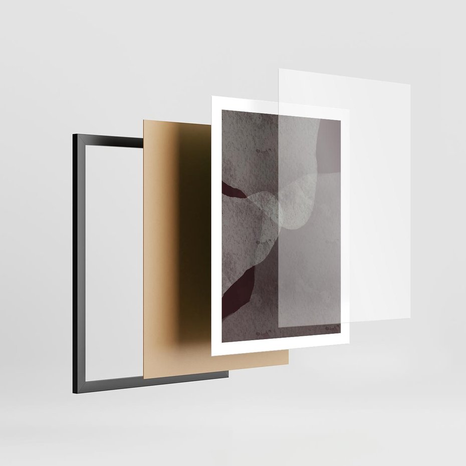 Plakat w ramie 50x70 - Obce Odcienie - mroczny plakat, nowoczesne wnętrza - rama czarna