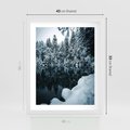 Plakat w ramie 40x50 - Zima nad Jeziorem - krajobraz zimowy, jezioro - rama biała