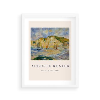 Plakat w ramie 40x50 - Plakat z Reprodukcją A. Renoira - Auguste Renoir, Morze i klify - rama biała