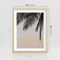 Plakat w ramie 40x50 - Tropikalna Harmonia - palmy na tle nieba - rama drewno