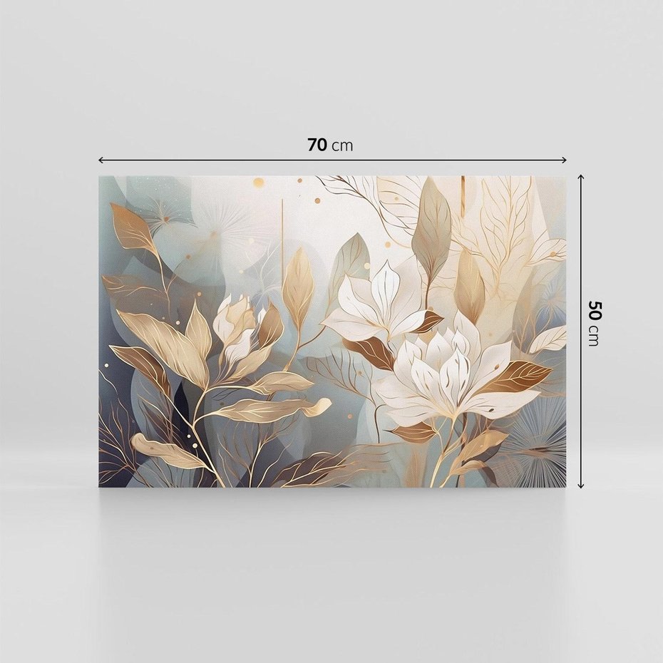 Obraz na płótnie 70x50 - Ekspresjonistyczny deszcz uczuć - grafika, złote kwiaty