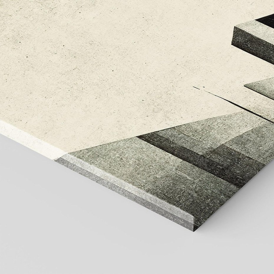 Obraz na płótnie 70x50 - Mroczne Wieżowce - postarzana grafika, perspektywa budynków wieżowców