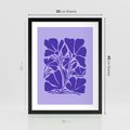 Plakat w ramie 30x40 - Migocące Boho Wibracje - kwiaty, energetyczne fioletowe tło - rama czarna